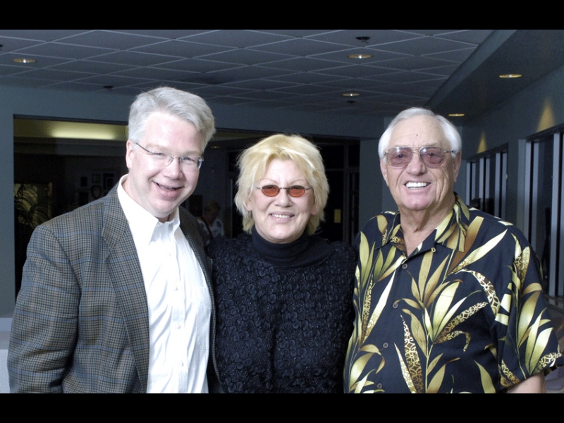 Cocoa Beach Jazz Fest March 2007: ZOHO�s Jochen Becker meeting up with label artists Bonnie Bramlett and Boots Randolph after the show.
