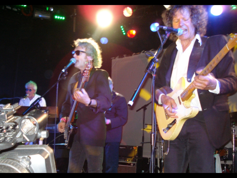 London, April 2007: The Pretty Things stormin' the stage like it's 1967 again! From left John, Wally, Dick (covered), and Frank.