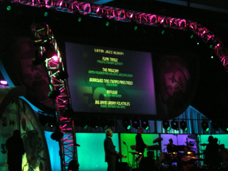 Los Angeles, February 10, 2008: the magic moment for us - the LATIN JAZZ catagory coming up at the pre-telecast event : winner was Paquito D'Rivera - not ZOHO nominee Hector Martignon - congrats to Paquito!