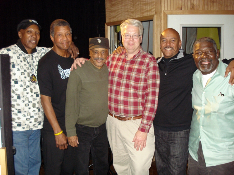 October 21, 2009: Presently in the studios for ZOHO: the mighty PERSUASIONS laying down tracks at Peter Karl Studios in Brooklyn, NY for a Tribute album to Bob Dylan called �Knocking on Bob�s Door�.