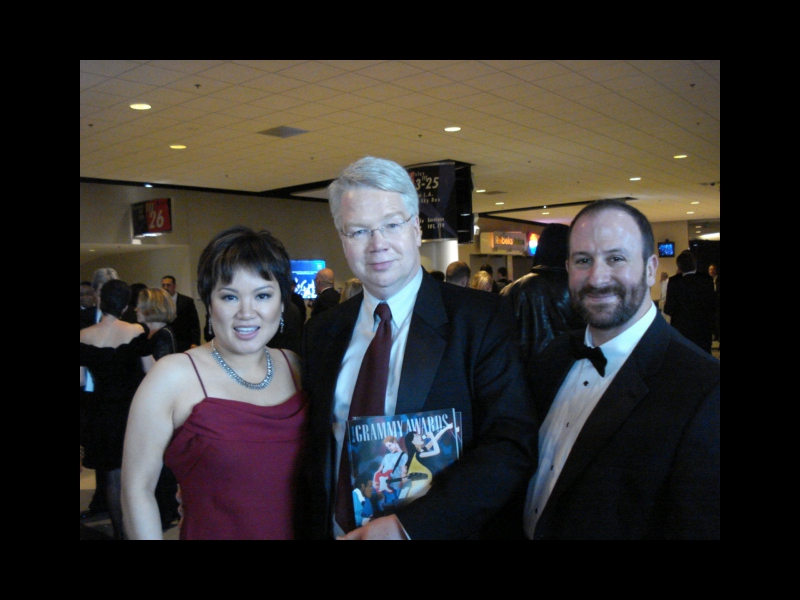 Los Angeles, February 8, 2009: Meeting with friends before the GRAMMY AWARDS ceremony - left : Dr Angelin Chang, a Classical pianist and GRAMMY winner in 2007. Right: Tom Kamber, Chairman of the Afro Latin Alliance, the not-for-profit foundation which supports Arturo O'Farrill's Afro-Latin Jazz Orchestra.