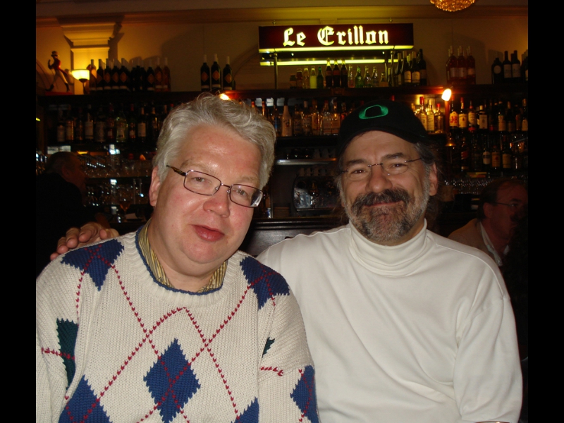 MIDEM 2010 - Jochen B meeting up with Forrest Faubion, Distribution Product Manager at Allegro Media Group, ZOHO�s North America distributor � for a late nite session at �Le Crillon�, a popular hang for a European & American jazz and classical label crowd at MIDEM.d classical label crowd at MIDEM.