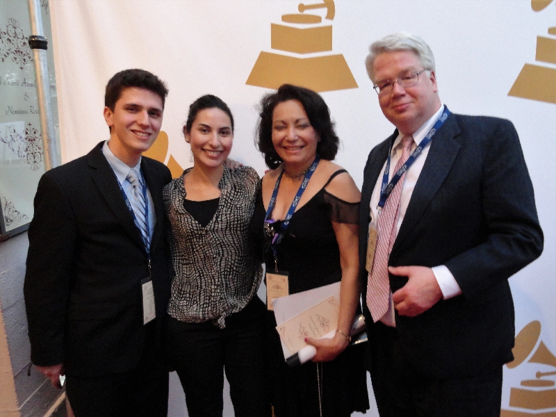February 11, 2012: photo op with producer Eric Oberstein and his girlfriend. We supported Arturo OFarrill & The Afro Latin Jazz Orchestra�s nomination of the ZOHO CD release 40 Acres and a Burro!