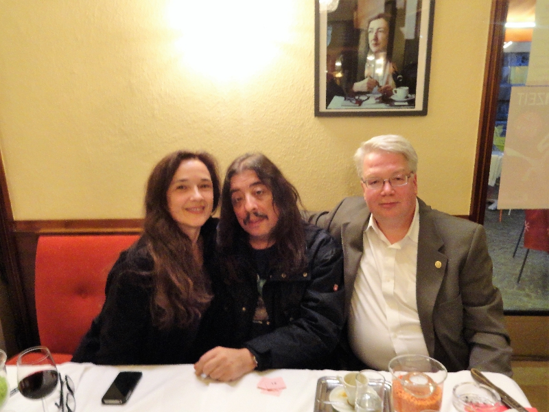 October 15, 2013: Drinking wine and coffee all evening long with the brilliant Roma guitarist, and ZOHO artist Harri Stojka and his lovely wife Valerie, in Vienna. A memorable evening for all involved. Don�t get me started telling you what happened when Harri and I unexpectedly won four pounds of superb Austrian coffee.