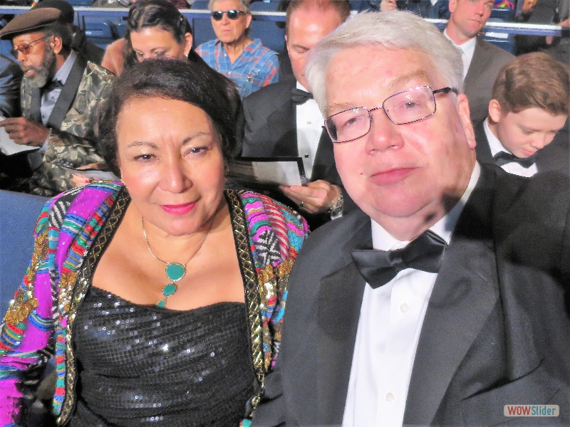 January 28, 2018: A quick selfie before the start of the pre-telecast ceremony which we attended in support of our Pablo Ziegler Trio nomination in the Best Latin Jazz Album category!