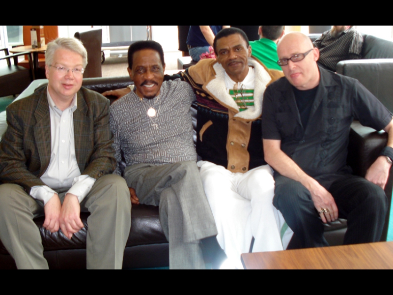 London, April 2007: Meeting with Ike Turner, from left: Jochen Becker (ZOHO), Ike Turner, Ike Turner Jr , Ikeís son and producer of the GRAMMY winning CD, and Richard England, Managing Director of Cadiz, the UK distributor for Ikeís ZOHO release as licensed to the Belgian Music Avenue label.