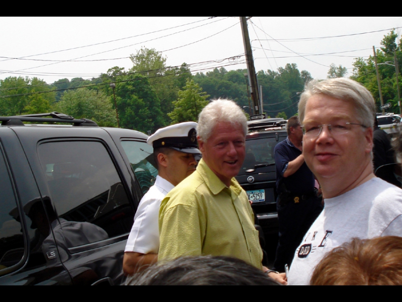 Chappaqua, NY - May 27, 2007: Summit Meeting of the two Presidents of the United States (past) and ZOHO (lifetime) Bill Clinton and Jochen Becker, discussing global trends in the music industry, and strategic aspects in ZOHO's long term catalog development!