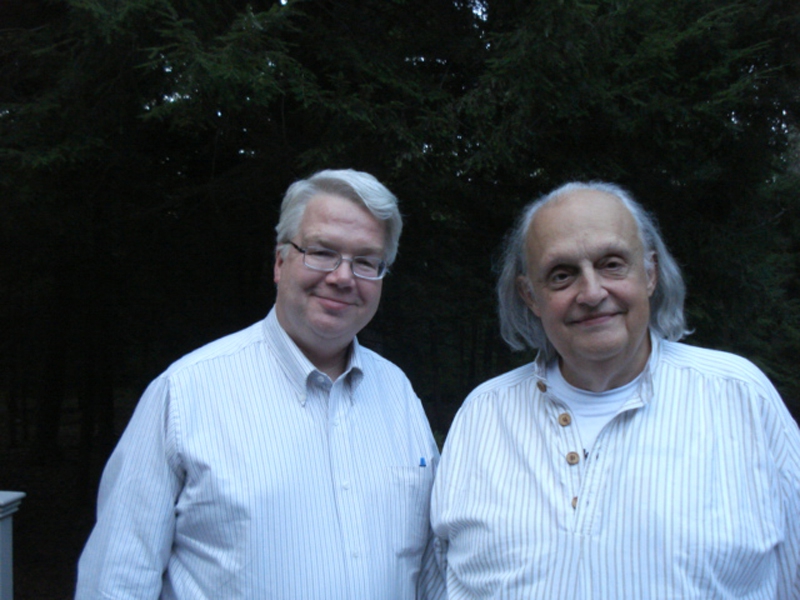 Windsor, CT, September 11, 2010: ZOHO chief Jochen Becker meeting up with Prof. William Carragan, one of the foremost authorities on Austrian romantic composer Anton Bruckner. Both attended the 2-day ìBrucknerathonî where Prof. Carragan presented a detailed analysis on his completion of the unfinished fourth movement of Brucknerís 9th Symphony.
