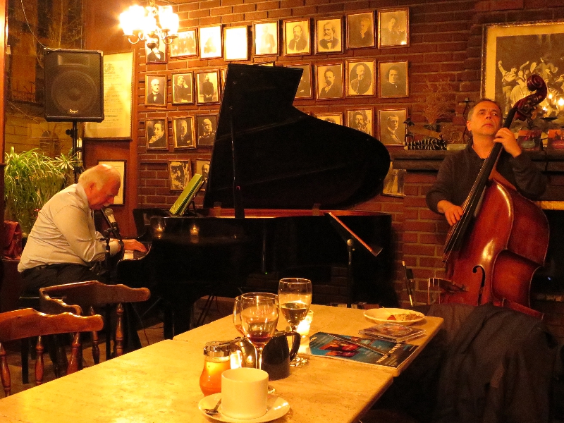 April 5, 2016: our great friends and long-time collaborators, pianist/composer Roger Davidson and bassist Pablo Aslan performing at Caffe Vivaldi in Greenwich Village.