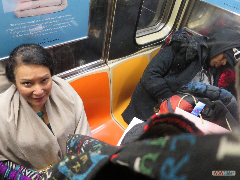 January 28, 2018: GRAMMY Awards Show Day at Madison Square Garden in New York! As ticket holders we were warned to park far away, and to use the subway to 34th Street/Penn Station instead. The subway was packed! Iris, in full formal attire, needed to share a bench with a sleeping homeless person who had claimed three seats. Welcome to New York!