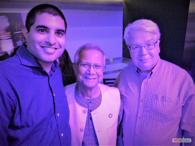 September 25, 2018: Producer Kabir Sehgal, Prof Muhammad Yunus, Jochen Becker.